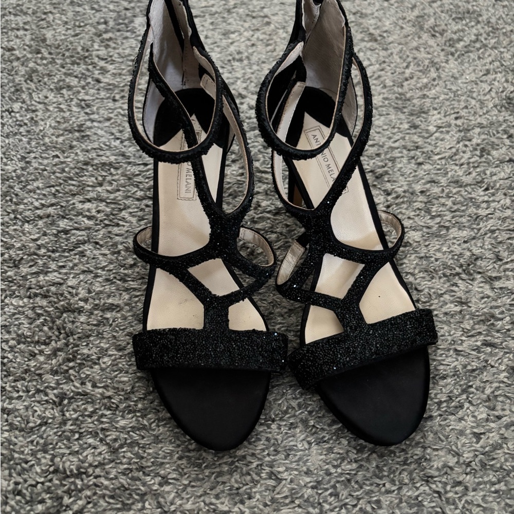 Antonio Melani Black Strappy Women's Heels